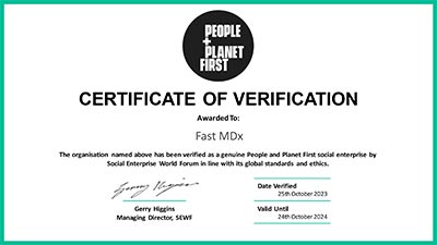 People and Planet First verification certificate